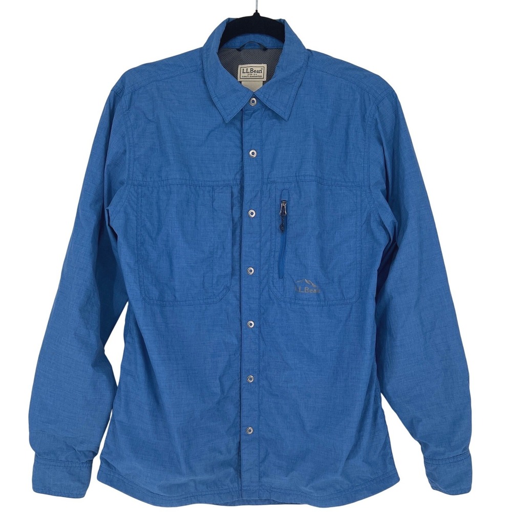 L.L.Bean Waterproof Shirt Jacket Snap Front Mesh Lined Hiking Small EUC‎